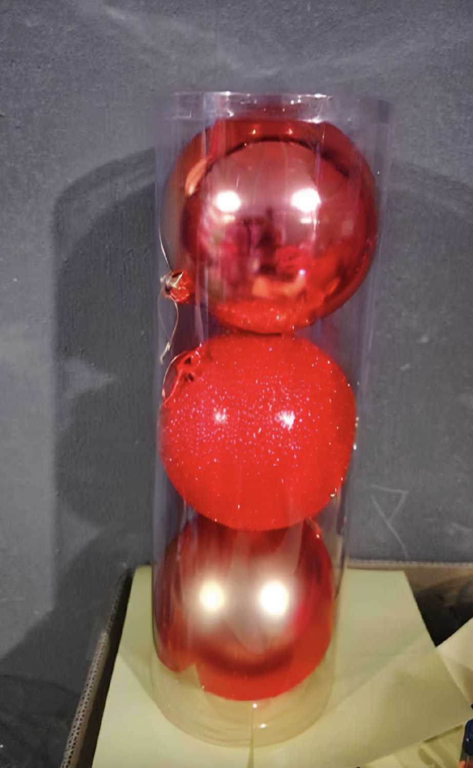 Σετ Χριστουγεννιάτικες μπάλες - 15cm - 3pcs - 326130 - Red - Image 2