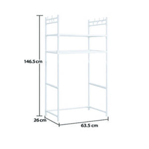 Ραφιέρα πλυντηρίου με 2 ράφια 63,5 x 26 x 146,5 cm