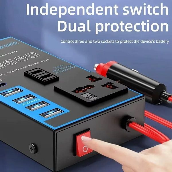 Μετασχηματιστής - Power Inverter αυτοκινήτου - 1500W - 12V DC to 220V AC - 4xUSB - 1530118/015 - 150975 - Image 2