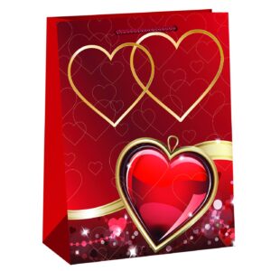 Τσάντα Δώρου Χάρτινη Καρδιές (45cm) 45x33x10cm Homie 42135