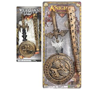 Σετ Ιππότη με Ρόπαλο, Ασπίδα, Σπαθί 56x25cm Carnavalista 232018