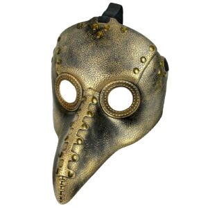 Μάσκα Πλαστική Χρυσό Πουλί με Λάστιχο 28x19cm Carnavalista 232699