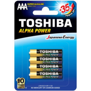 ΑΛΚΑΛΙΚΕΣ ΜΠΑΤΑΡΙΕΣ AAA TOSHIBA LR03GCH BP-4 1.5V 4τεμ.