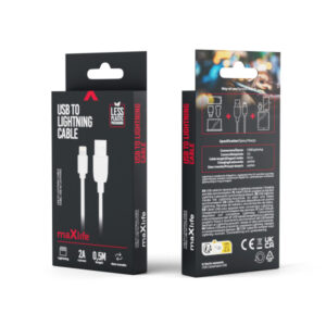 MAXLIFE USB TO LIGHTNING DATA CABLE 0.5m 2A white